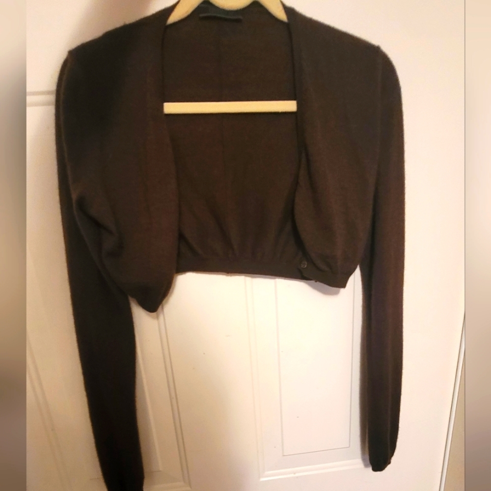 Prada Cashmere/Silk Brown cropped cardigan